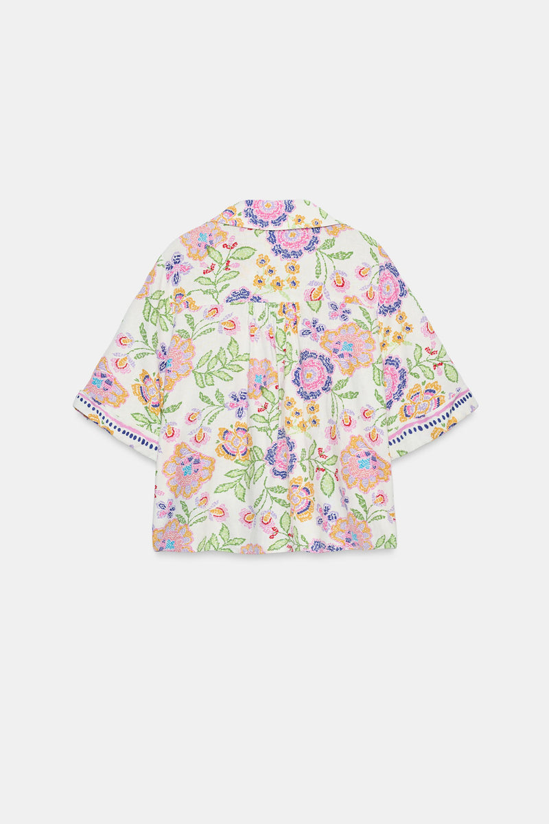 Floral Linen Blend Shirt