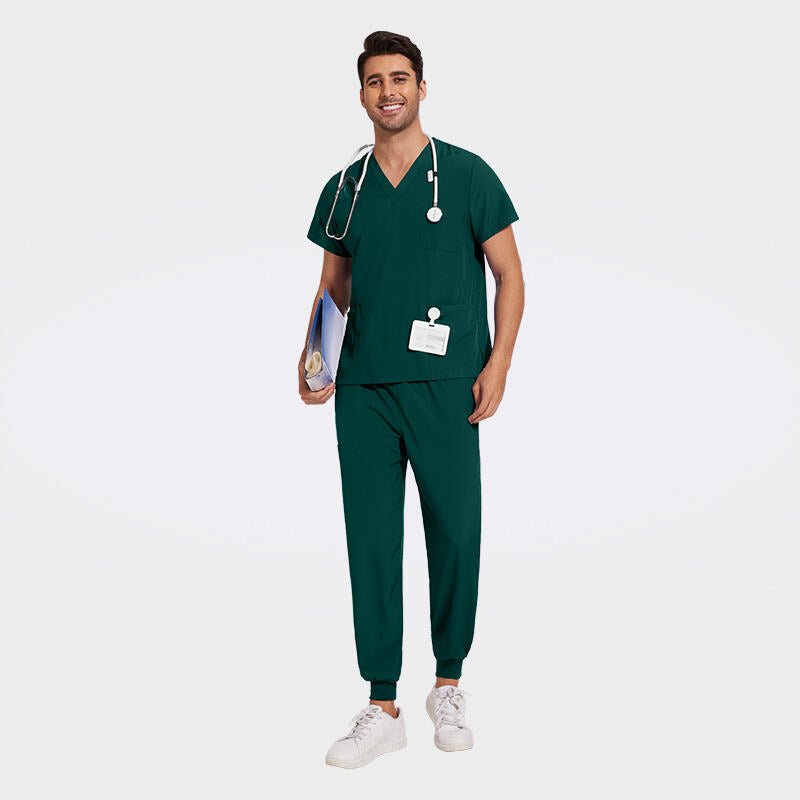 Men's Multi-Pocket Medical Scrub Set